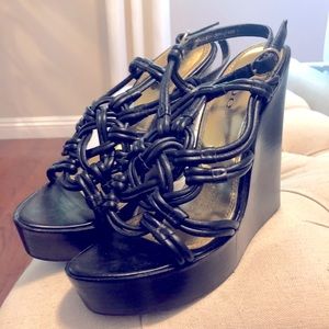 Bebe strappy wedges - Black